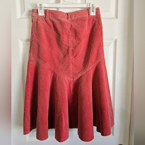 Anthropologie Sitwell Red A-Line Corduroy Skirt - Picture 2 of 4